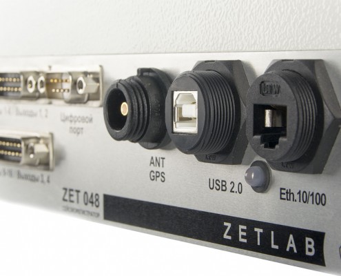 Seismic recorder ZET 048-I - connection ports