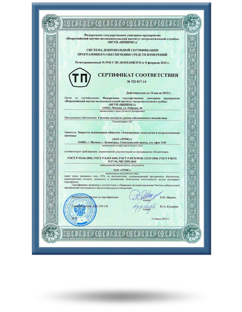 Сертификат соответствия ПО СКСВ
