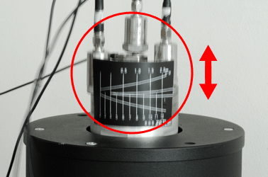 Visual evaluation of the vibration displacement level - approximate vibration displacement of 1 mm