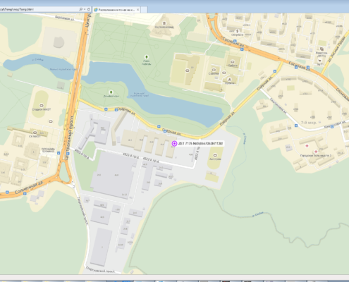 Отображение на карте местности расположения устройства ZET 7175