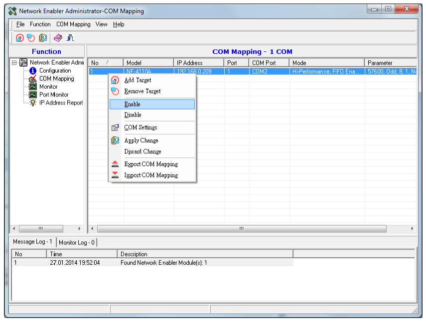 Emulation of the COM port