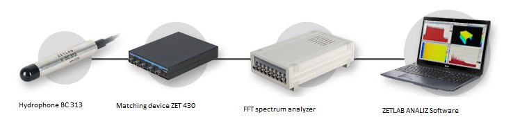 Hydrophone BC 313 - measuring system components