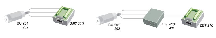 Connection scheme via ADC accelerometer BC