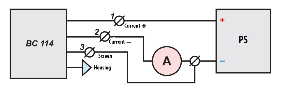 Scheme of connection of Velcom meters BC 114 to the power supply