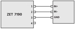 The differential connection of the output channels 2.5 V