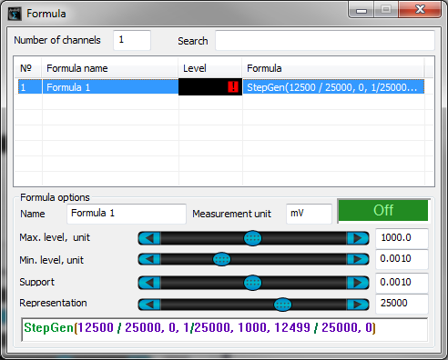 Generating signal from a file - StepGen signal in Formula program