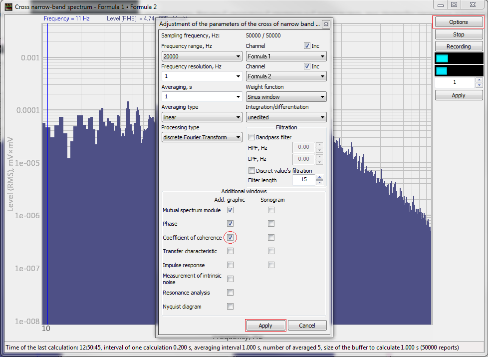 Cross-narrowband-spectrum-Coherence-ratio