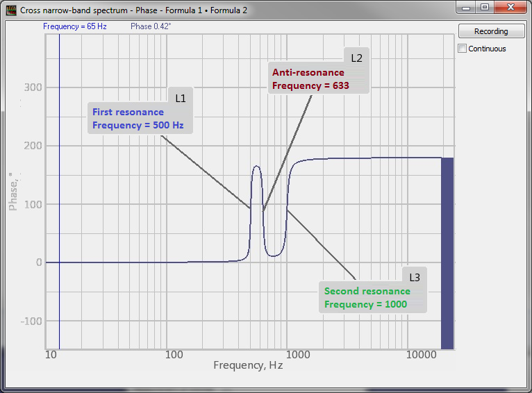 Cross narrowband spectrum - signals recording to a file