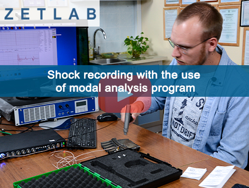 Shock recording with the use of modal analysis program preview