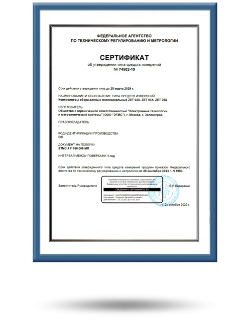 Сертификат соответствия Zet X02-03-08